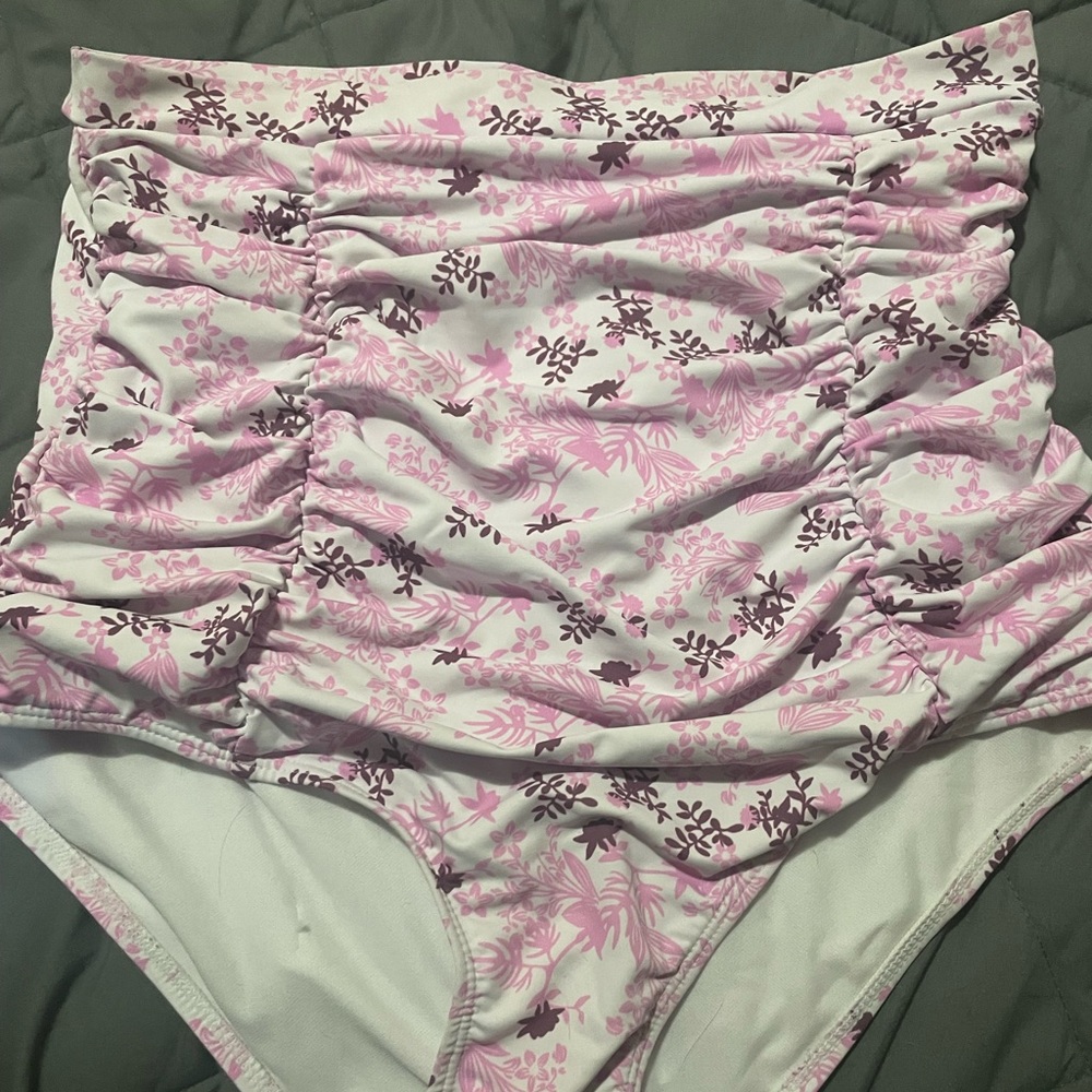 Super High Waist Floral Bikini Bottoms